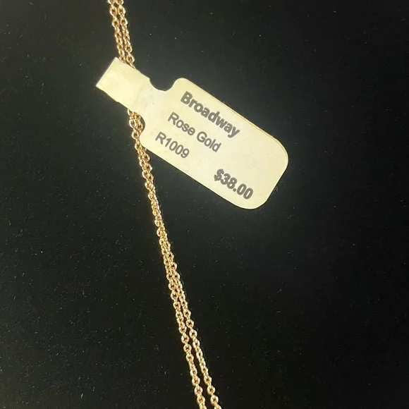 *Real Simple* 14K Rose Gold Plated Broadway Layered Necklace Multi Strand - Picture 3 of 13